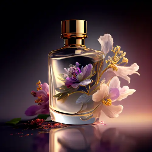 fresh-scent-purple-flower-glass-bottle-generative-ai